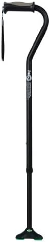 Hugo Mobility Adjustable Offset Quadpod Cane with Stable Tip, Smoke | Offset Quadpod Cane Features an Ultra Stable Tip for Confident, Everyday Walking Support and Balance