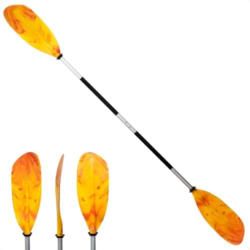 Five Oceans Kayak Paddles, 84" - 7ft Kayak Fishing Paddle, Detachable Heavy-Duty Aluminum Shaft, Reinforced Fiberglass Blades, 2-Piece Snap-Button