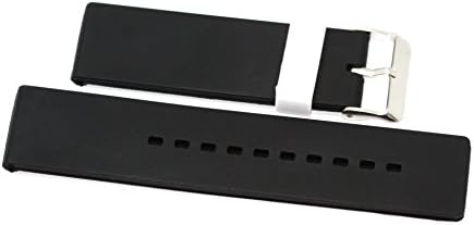 26MM Black White Rubber Sport Diver Waterproof Watch Band Strap FIT Invicta