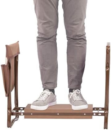 LUCKYERMORE Garden Kneeler and Seat Folding Kneeling Bench Stool with Tool Pouches Soft EVA Foam for Gardening,Asiento Garden Kneeler,Brown