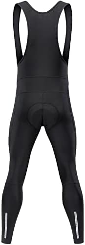 Przewalski Men's Cycling Bib Pants 4D Padded Bike Thermal Bib Tights Black