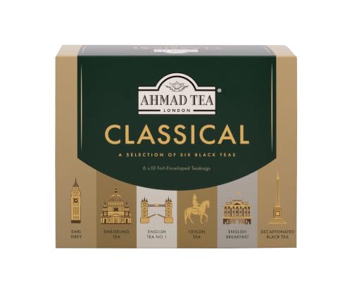 Ahmad Tea Green Tea, Evergreen Selection Pack Teabags, 60 Foil Teabags - Caffeinated & Sugar-Free