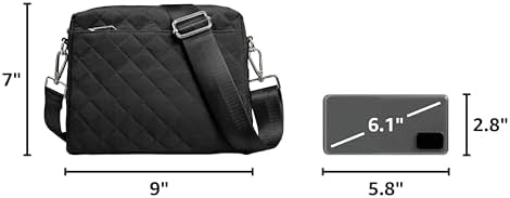KALIDI Mini Quilted Crossbody Bag for Women Ladies Puffer Cross Body Purse | Nylon Lightweight Women's Shoulder Handbag with Wide Strap for Travel Vacation Casual Everyday Errands