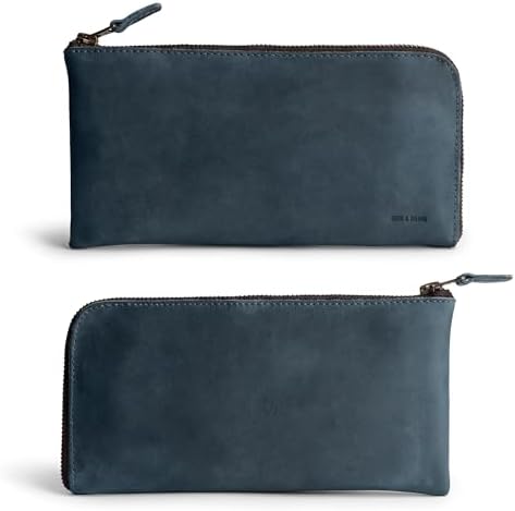 Hide & Drink, Leather Long Zippered Wallet, Holds Up to 8 Cards Plus Coins And Flat Bills, Phone Holder, Travel Essentials, Handmade (Bourbon Brown)