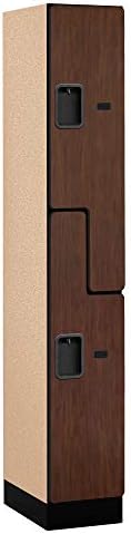 Salsbury Industries 2-Tier S-Style Designer Wood Locker with One Wide Storage Unit, 6-Feet High by 18-Inch Deep, Mahogany