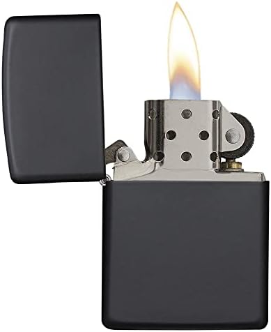 Zippo Lighter – Personalized Custom Message Engraved Windproof Classic Pocket Lighter Black Matte