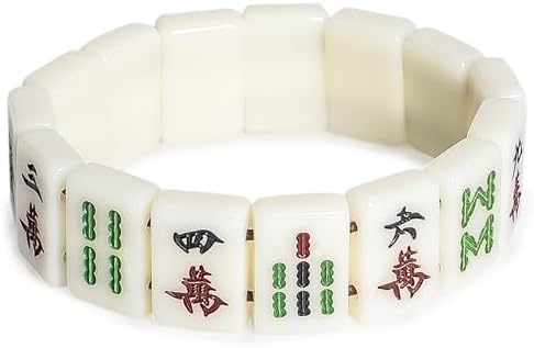 Yellow Mountain Imports Mahjong Mini-Tiles Stretchy Bracelet