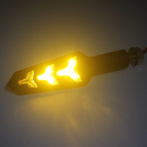 2-Pack Motorcycle Indicators Flowing Turn Signal Lights Y Shape LED Bulbs For Motorbike Scooter Off Road (DC-12V)