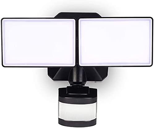 Dusk-to-Dawn Security Lights with Motion Sensor, 5000K IP65 Waterproof Outdoor, 280W Equiv. 110V 120V Dual-Head Rotatable LED Flood Light for Porch, Garage, Yard, Driveway