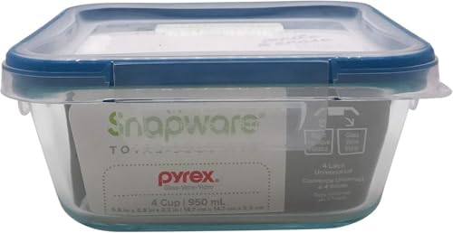 Snapware Snapware 6cup total solution rectangle food storage container glass, 9.3 Ounce (1112403) | Snapware glass container, 6‑cup size, BPA‑free lid, 4 locking tabs, microwave safe, freezer safe, dishwasher safe, 1112403