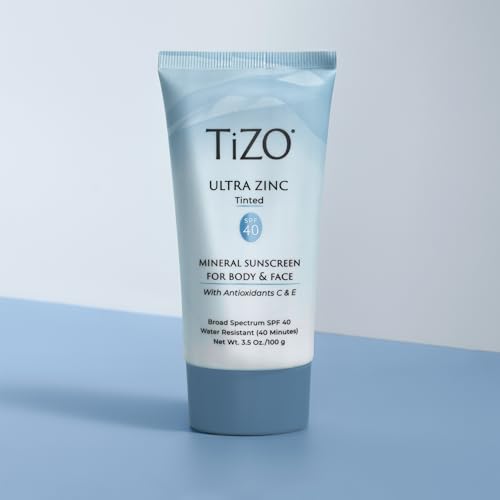 TIZO Ultra Zinc Body Face Sunscreen Tinted SPF 40, 3.5 oz