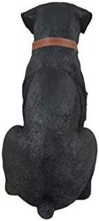 Rottweiler Outdoor Statue, 13 Inch Guard Dog with Reversible Sign