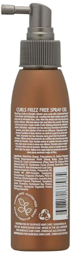 SURFACE Hair Curl Frizz Free Spray Gel, Lightweight Control With Cocoa Butter And Babassu Oil, For Curly Or Straight Hair 4 Fl. Oz.