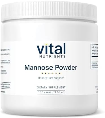 Vital Nutrients Mannose Powder 50g - Vegan D-Mannose Supplement for Urinary Tract and Bladder Support - Gluten, Dairy, Soy Free - Non-GMO - 25 Servings
