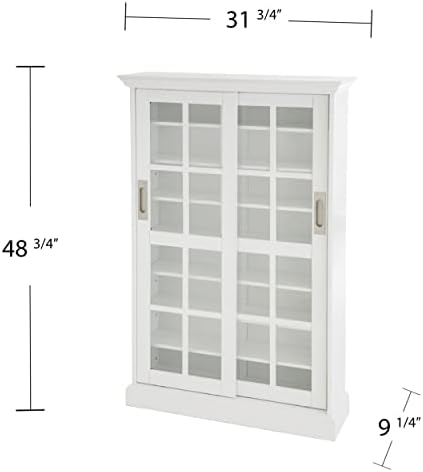 Furniture HotSpot Sliding Door Media Cabinet - White
