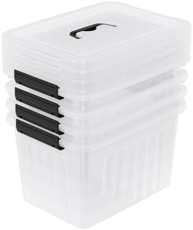 30L Plastic Storage Bin with Lid, Stackable Clear Container