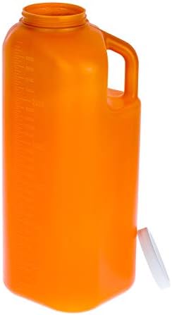 Large Male Urinal with Leak Proof Screw Cap Lid (3000 mL or 101 oz.) (Amber Color)