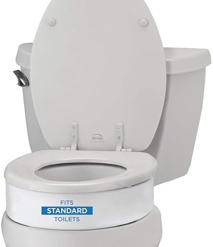 NOVA Raised Toilet Seat for Seniors & Post-Surgery Recovery – Elongated Bolt-On Under-Seat Design Uses Existing Toilet Seat & Lid, 3.5” Elevation, 300 lb Capacity, Durable Plastic, Easy Install