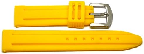 22MM Yellow Soft Silicone Rubber Sport Diver Watch Band Strap FITS Invicta