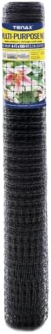 Tenax Multi-Purpose Net - Black Plastic Netting, Versatile Garden Fence - 3' x 50' - Polypropylene