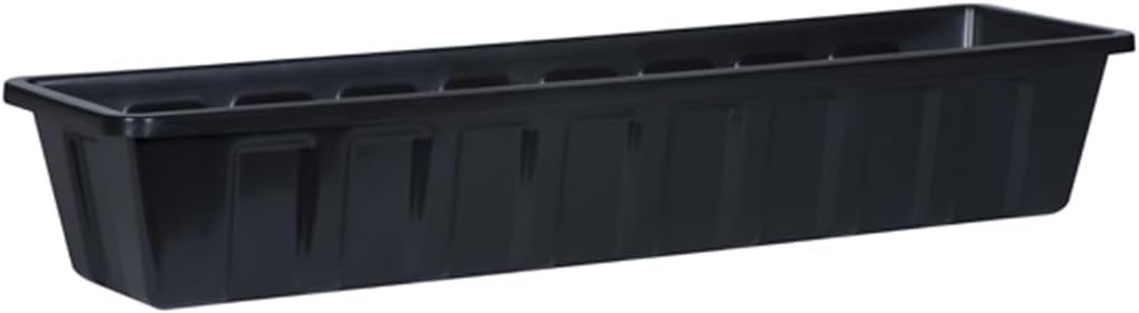 Root & Vessel Poly-Pro Plastic Flower Box Planter, White, 30-Inch