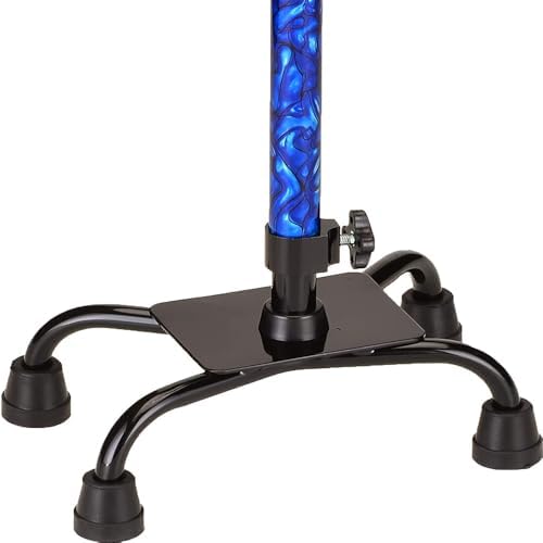 NOVA Designer Quad Cane, Lightweight Four Legged Cane with Soft Grip Handle, Height (for Users 4’11” - 6’4”) & Left or Right Adjustable, Butterflies Design