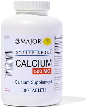 Major Oyster Shell Calcium 500 mg - Daily Calcium Supplement - 300 Tablets (1-Pack)