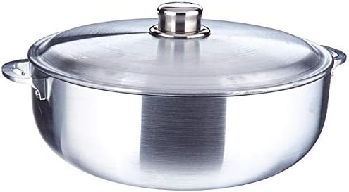 Uniware Heave Duty Aluminum Calderon/Pot with Aluminum Lid Cover, Silver (28.5 QT)