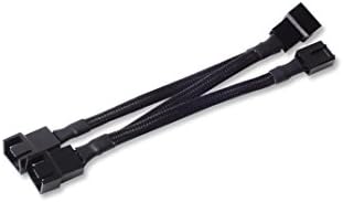 SilverStone Technology SST-CPF02-USA PWM Fan Splitter One to Three in Black Sleeved Design CPF02-USA