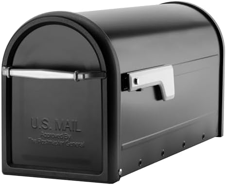 Architectural Mailboxes Chadwick Galvanized Steel Post Mount Mailbox, 8950B-10, Black, Medium Capacity | Galvanized steel build for outside with weather-resistant build and rust-resistant powder-coat finish. USPS approved.