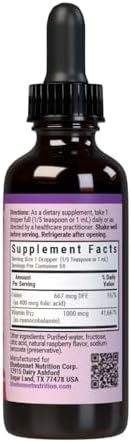 BlueBonnet Nutrition Liquid Vitamin B12 & Folic Acid, 2 fl oz | for Energy Boost; Vegan, Gluten-Free, Soy-Free, Dairy-Free
