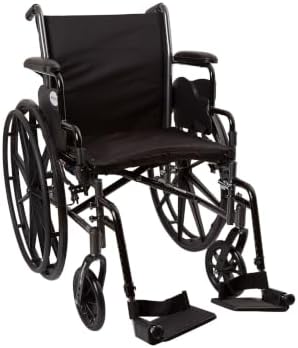McKesson Wheelchair, Black, Desk Arms, 18 in, 1 ct | Swing Away ft Leg Rest, Desk Length Arms Flip Back, Seat