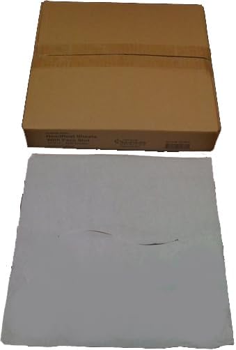 Chiropractic Headrest Papers with Face Slot in White Size: 12" x 12"