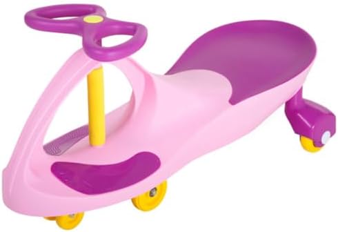 Wiggle Car Ride On Toy - No Batteries, Gears or Pedals - Twist, Swivel, Go - Outdoor Ride Ons for Kids 3 Years and Up by Lil' Rider (Hot Pink and Black)