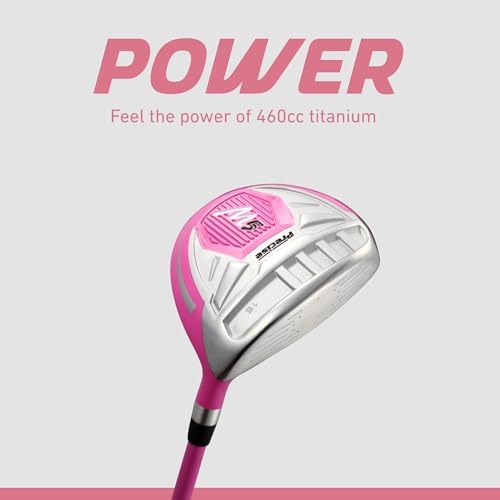 Precise - Women's Golf Club Set - Pink | Titanium driver, stainless fairway & hybrid, irons through wedge, putter, 3 headcovers, petite to tall, left/right