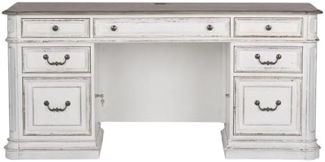 Liberty Furniture Industries Magnolia Manor Lift Top Writing Desk, W56 x D28 x H30, White