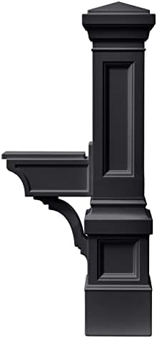 Step2 Atherton Grand Mail Post, Mailbox Not Included, Weather Resistant, Large Outdoor Mail Post, Made of Durable Plastic, Easy Install, Onyx Black