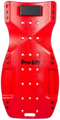 Pro-LifT C-6048 Mechanic Plastic Creeper 48 Inch - Blow Molded Ergonomic HDPE Body with Padded Headrest & Dual Tool Trays - 440 Lbs Capacity Red