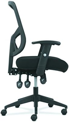 HON Sadie Big and Tall Ergonomic Office Chair, Heavy Duty Desk Chair, Black | Big and tall ergonomic office desk chair for desk work, lumbar support, adjustable arms, mesh comfort, 350 lb capacity