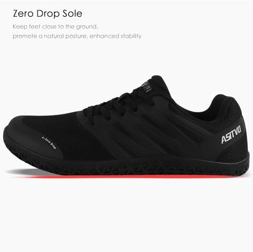 ASITVO Wide Men's Barefoot Zero Drop Sole Minimalist Sneakers Walking Shoes | Width Toe Box Cross Trainer Gym TPU Toe No-Sew Upper Grounding