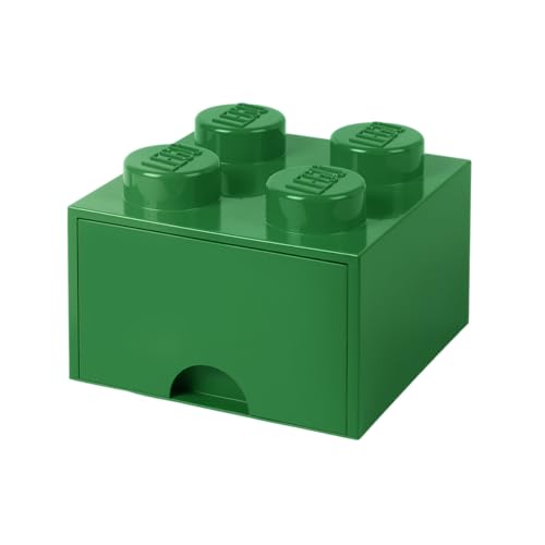 LEGO Brick Drawer, 4 Knobs, 1 Drawer, Stackable Storage Box, Black