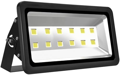 200W LED Flood Lights Outdoor, 20000LM Super Bright Security Floodlight, 100-277V, IP66 Waterproof, Commercial Exterior Light Fixture, 6000K Daylight White, Arena Yard Court Stadium Parking Lot Light