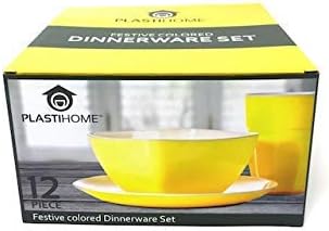 Reusable Plastic Party Dinnerware Set(12pcs) Ideal For Kids Fancy Hard Plastic Plates
