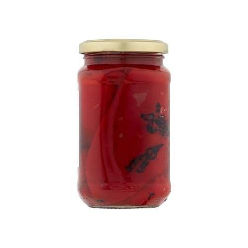 DeLallo Roasted Piquillo Peppers, 12 oz. Jar, (12 Pack), All Natural, Gluten Free, Ready-To-Use, Vegan, Kosher, Sweet Smoky Flavor Red Peppers