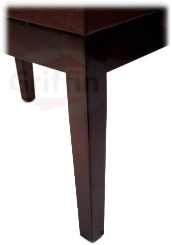 Griffin Adjustable Piano Bench (ErgonomicPRO-X Series) – Vintage Brown PU Leather, Keyboard Stool, Music Storage Seat for Home & Studio