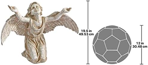 Design Toscano In Grace Girl Child Angel Memorial Indoor/Outdoor Garden Statue, 14 inches wide, 24 inches tall, Cast Stone Resin, Antique Stone Finish