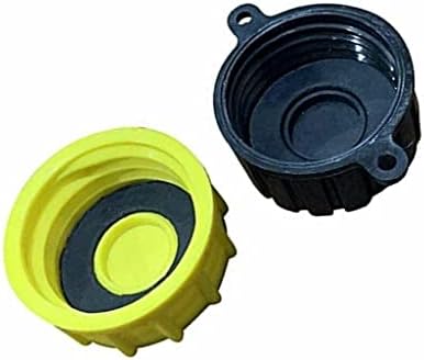 KP KOOL PRODUCTS Gas Can Cap Replacement - Solid Base (1-Coarse and 1-Fine Thread) - Fits Most 1/2/3/5 Gallon Gas Cans - 1-3/4" Cap