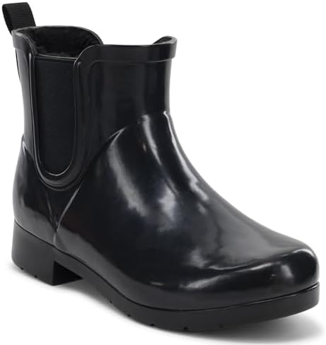 Chooka Women's Delridge Waterproof Faux Fur Chelsea Rain Boot Slip On