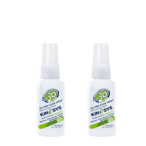 KINeSYS Fragrance Free Clear Spray Sunscreen for sensitive skin, SPF 50, Hypoallergenic, Broad Spectrum UVA/UVB protection for Face & Body; PABA and Oxybenzone FREE, 700+ Sprays, 4 Fl Oz/120 mL