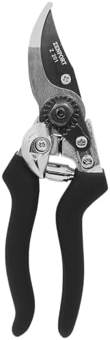Zenport Z201 Heavy Duty Pruner, Bypass Euro, Black Handles, Steel, 8-Inch